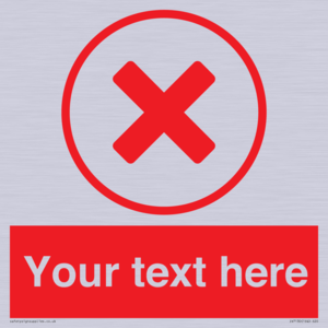 Custom red background, red cross in circle sign